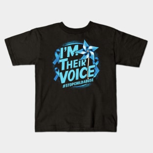 I'm Their Voice Child Abuse Prevention month awareness Kids T-Shirt